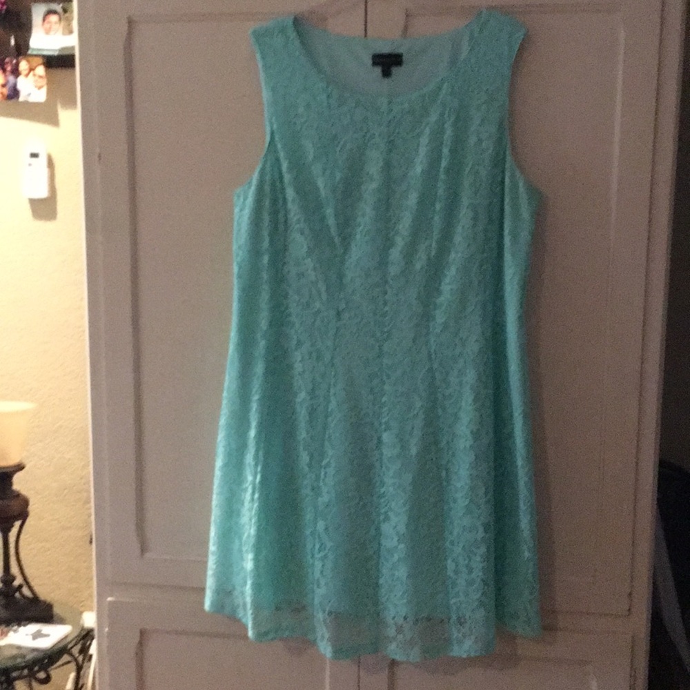 Mint colored lace dress